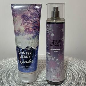 BBW Winterberry Wonder Body Cream and Fragrance Mist set of 2 NWT